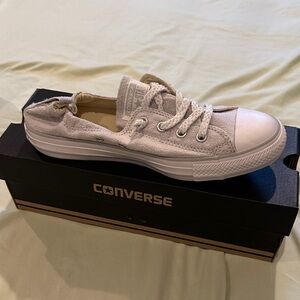 Converse Slip-On Low Top Sneaker in Light Gray and White